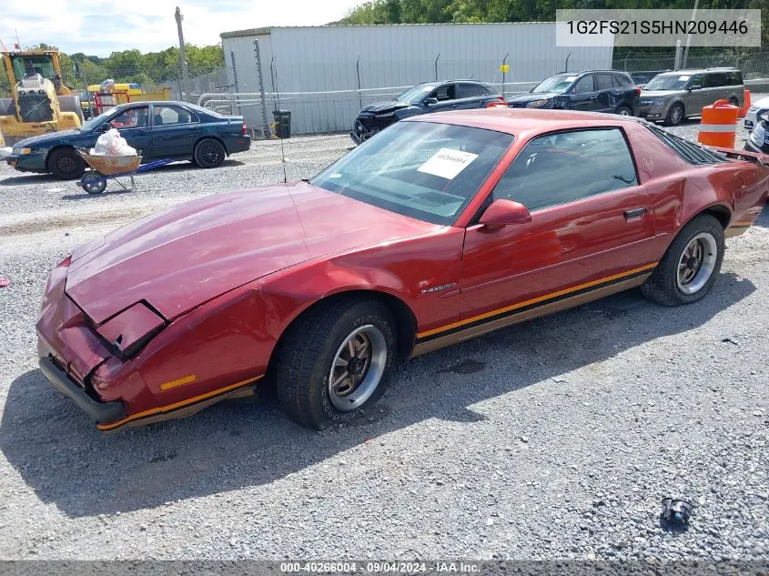 1987 Pontiac Firebird VIN: 1G2FS21S5HN209446 Lot: 40266004