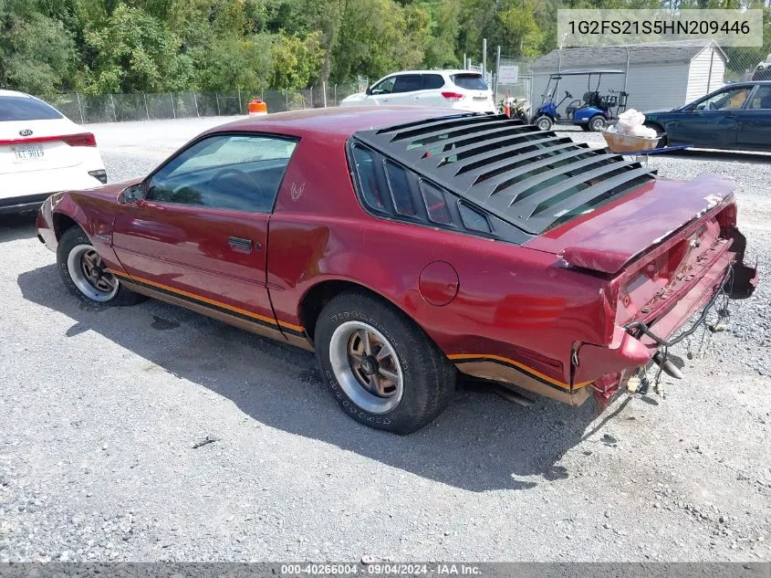 1987 Pontiac Firebird VIN: 1G2FS21S5HN209446 Lot: 40266004