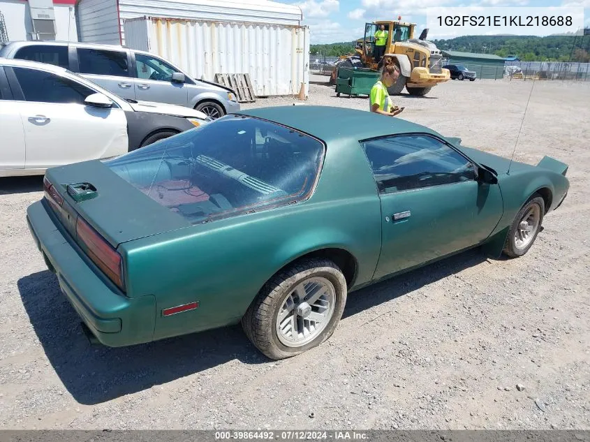 1989 Pontiac Firebird Formula VIN: 1G2FS21E1KL218688 Lot: 39864492