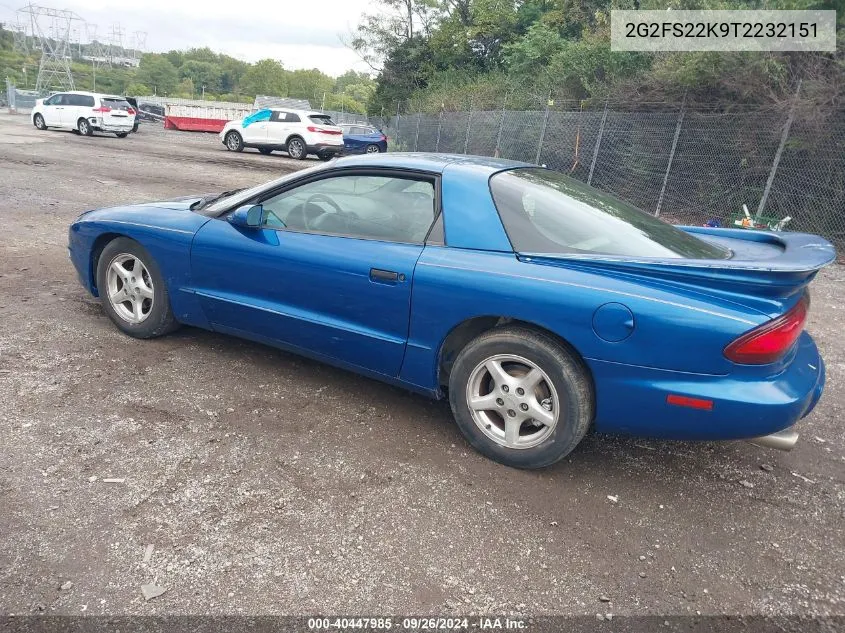 1996 Pontiac Firebird VIN: 2G2FS22K9T2232151 Lot: 40447985