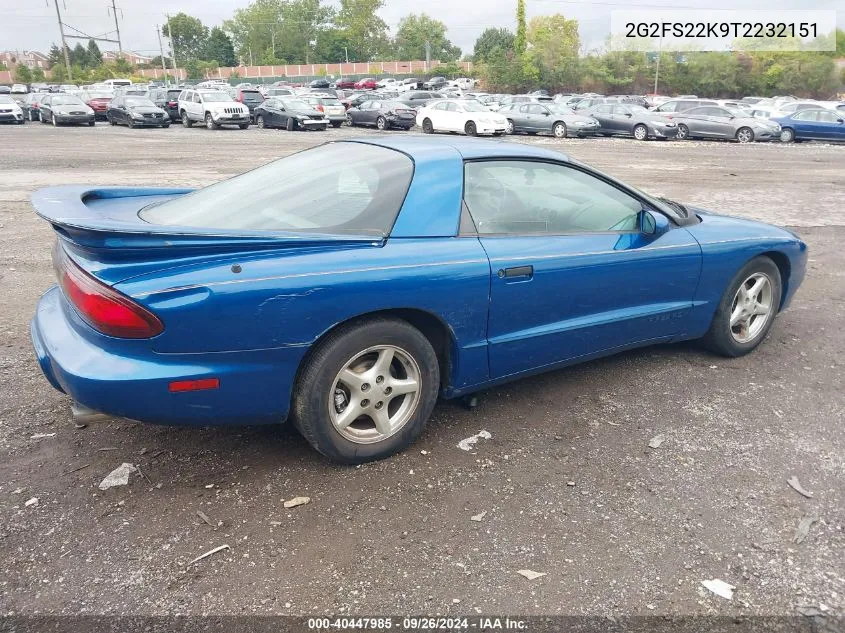 1996 Pontiac Firebird VIN: 2G2FS22K9T2232151 Lot: 40447985