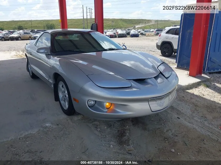 1998 Pontiac Firebird VIN: 2G2FS22K8W2206614 Lot: 40738188