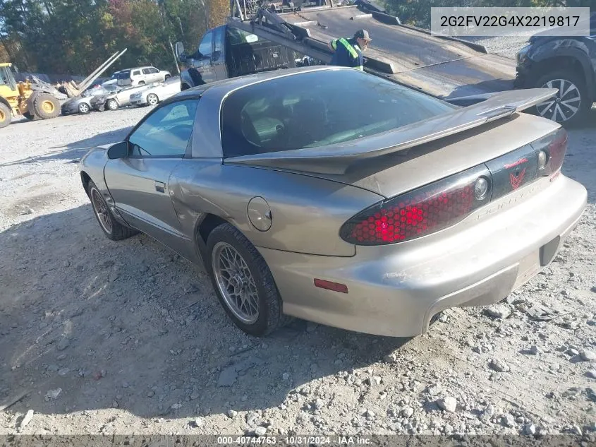 1999 Pontiac Firebird Trans Am VIN: 2G2FV22G4X2219817 Lot: 40744763