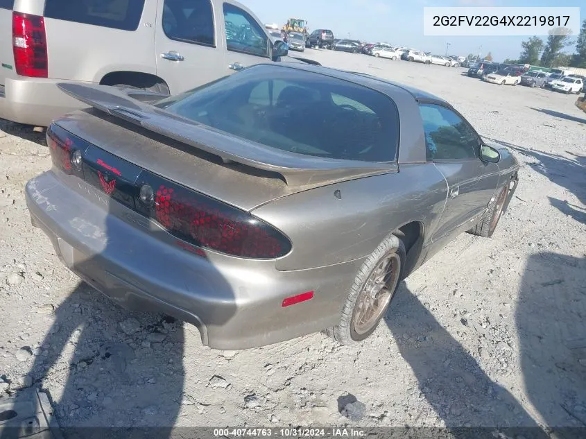 1999 Pontiac Firebird Trans Am VIN: 2G2FV22G4X2219817 Lot: 40744763