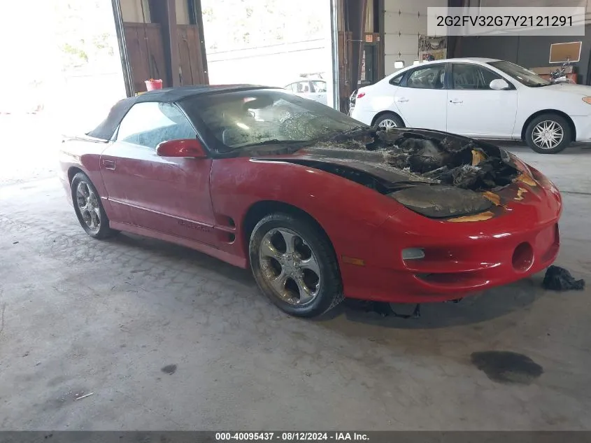 2000 Pontiac Firebird Trans Am VIN: 2G2FV32G7Y2121291 Lot: 40095437