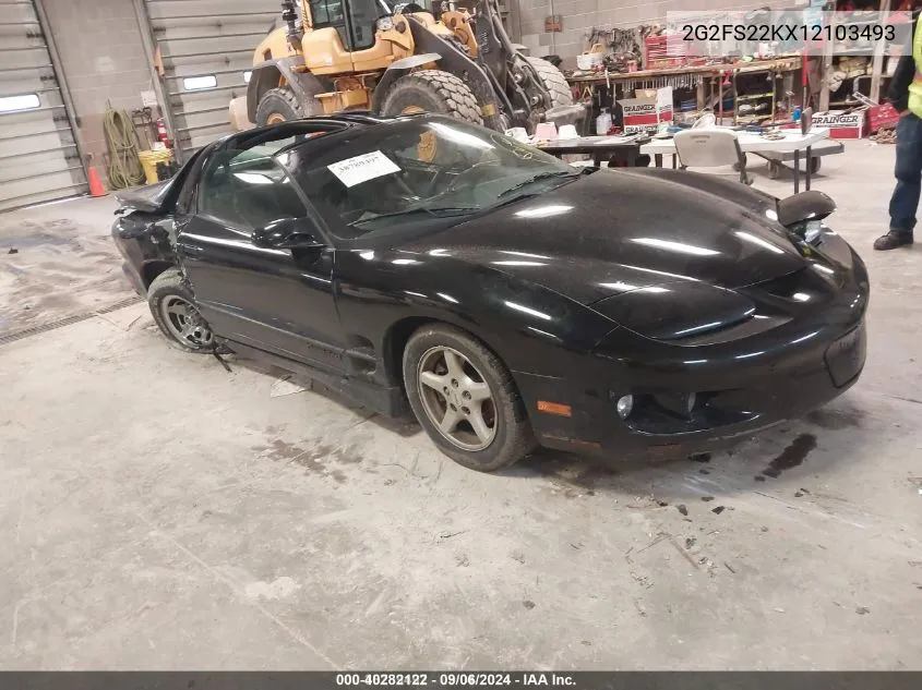 2001 Pontiac Firebird VIN: 2G2FS22KX12103493 Lot: 40282122