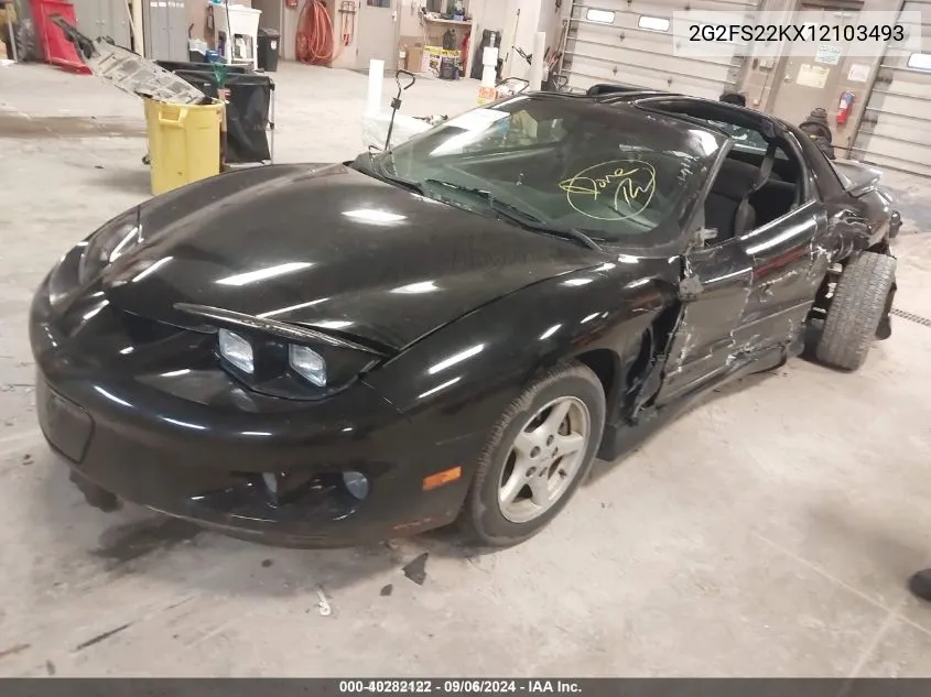 2001 Pontiac Firebird VIN: 2G2FS22KX12103493 Lot: 40282122