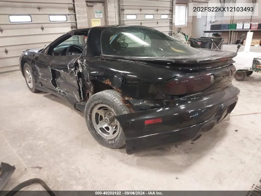 2001 Pontiac Firebird VIN: 2G2FS22KX12103493 Lot: 40282122