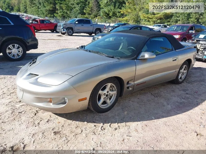 2001 Pontiac Firebird VIN: 2G2FS32K512120479 Lot: 40413108