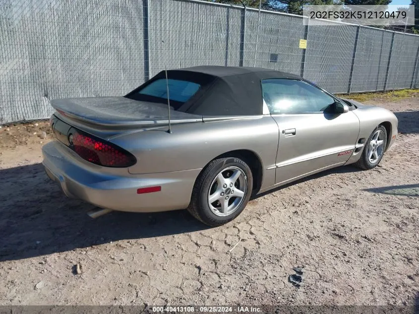 2001 Pontiac Firebird VIN: 2G2FS32K512120479 Lot: 40413108