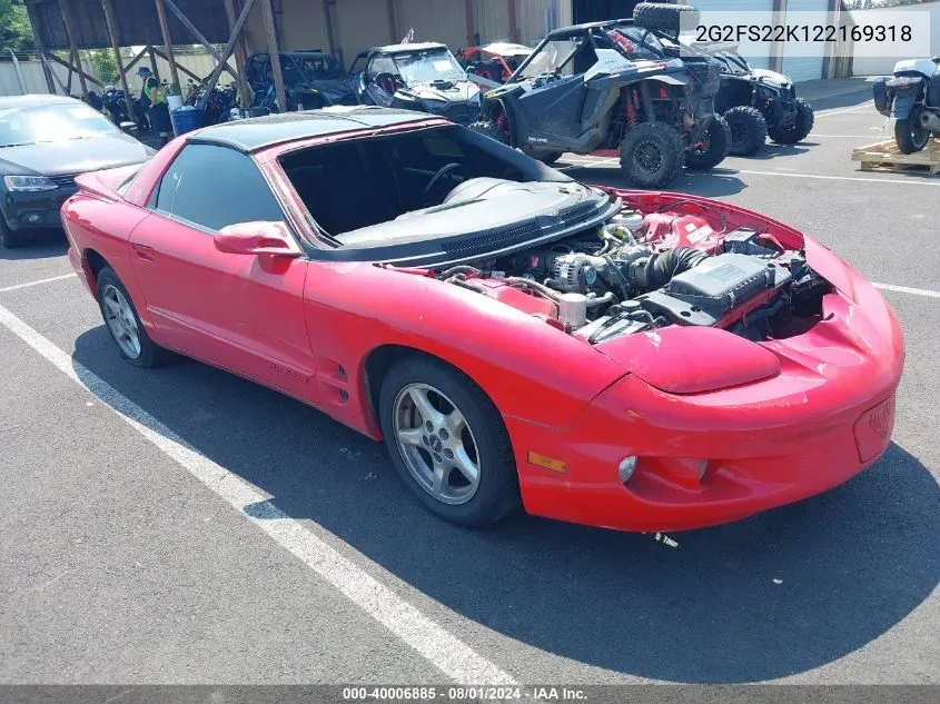 2G2FS22K122169318 2002 Pontiac Firebird