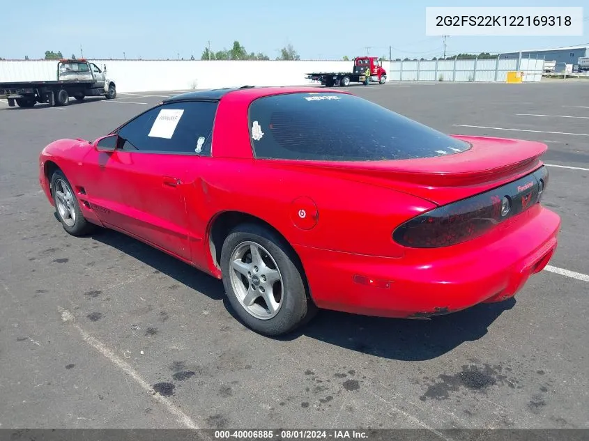 2G2FS22K122169318 2002 Pontiac Firebird