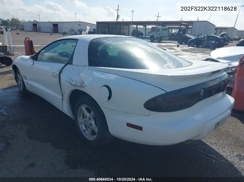 2G2FS22K322118628 2002 Pontiac Firebird