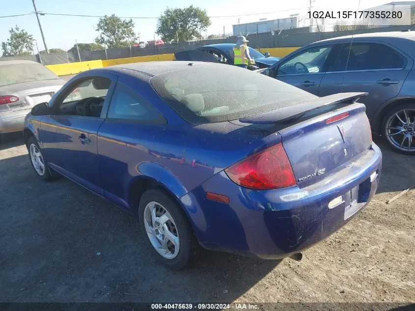 2007 Pontiac G5 VIN: 1G2AL15F177355280 Lot: 40475639