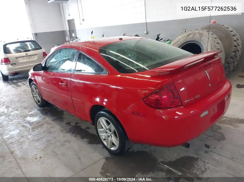 2007 Pontiac G5 VIN: 1G2AL15F577262536 Lot: 40528773