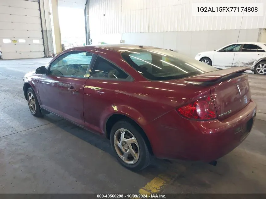 2007 Pontiac G5 VIN: 1G2AL15FX77174808 Lot: 40560298