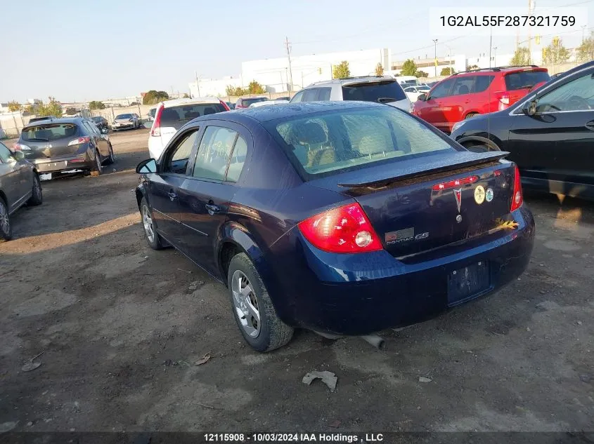 2008 Pontiac G5 Se VIN: 1G2AL55F287321759 Lot: 12115908