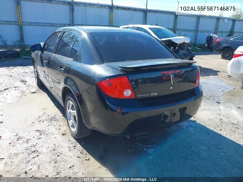 2008 Pontiac G5 Se VIN: 1G2AL55F587146875 Lot: 12116397