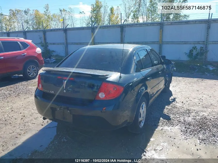 2008 Pontiac G5 Se VIN: 1G2AL55F587146875 Lot: 12116397