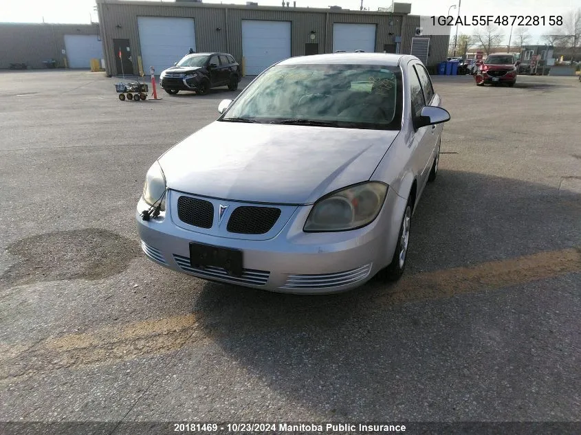 2008 Pontiac G5 Se VIN: 1G2AL55F487228158 Lot: 20181469