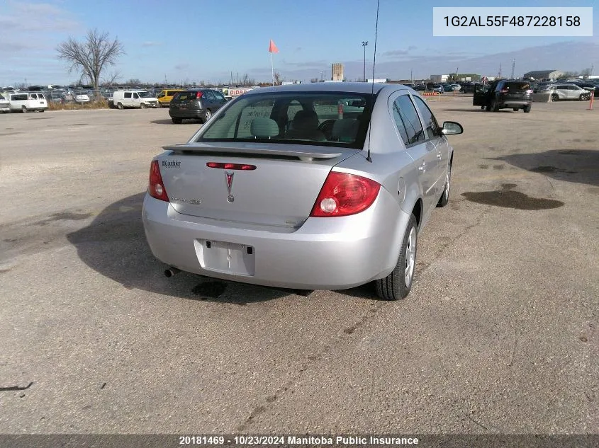 2008 Pontiac G5 Se VIN: 1G2AL55F487228158 Lot: 20181469