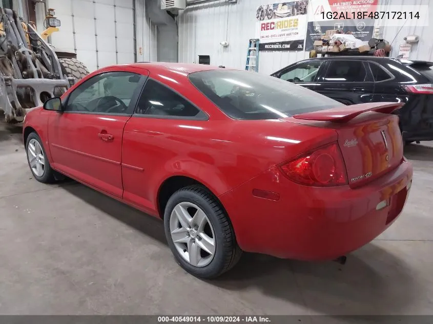 2008 Pontiac G5 VIN: 1G2AL18F487172114 Lot: 40549014