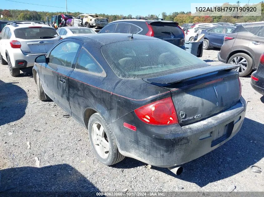 2009 Pontiac G5 VIN: 1G2AL18H797190920 Lot: 40623060