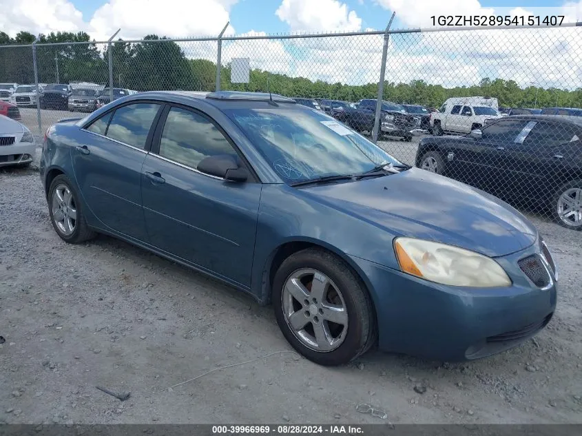 1G2ZH528954151407 2005 Pontiac G6 Gt