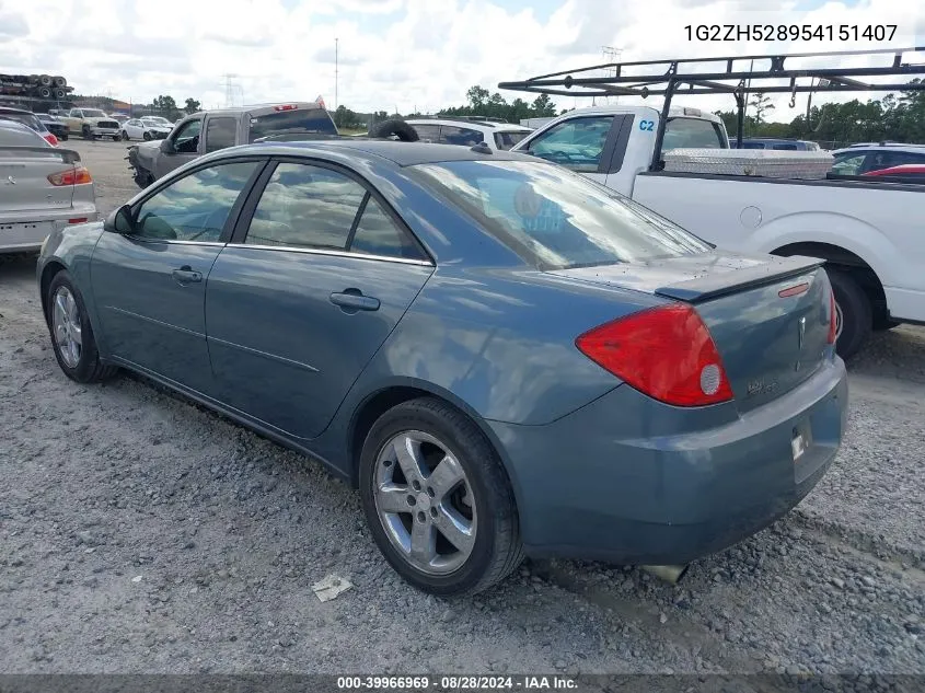 1G2ZH528954151407 2005 Pontiac G6 Gt