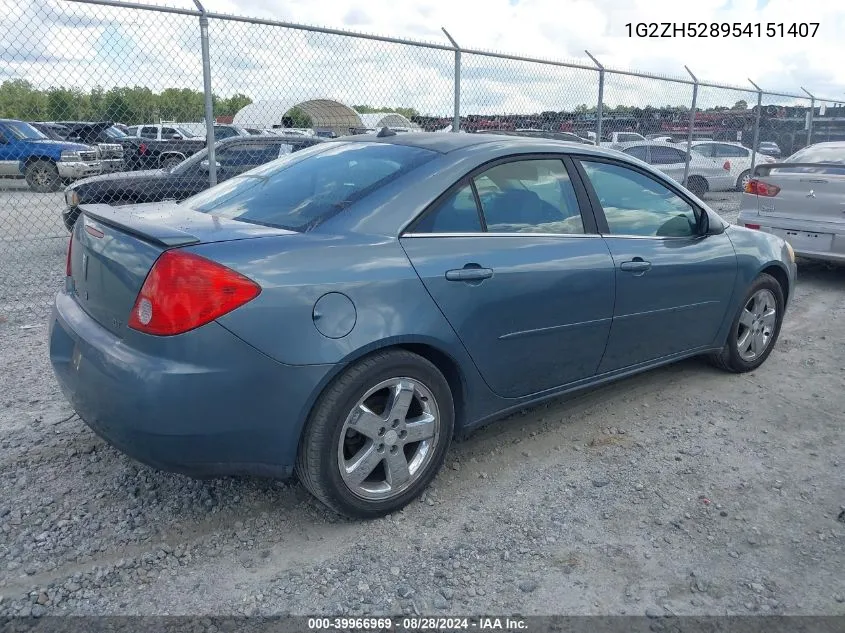 1G2ZH528954151407 2005 Pontiac G6 Gt