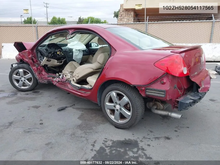 2005 Pontiac G6 Gt VIN: 1G2ZH528054117565 Lot: 40177632