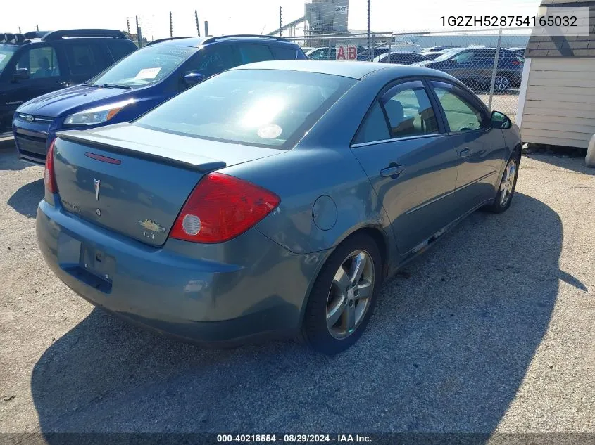 2005 Pontiac G6 Gt VIN: 1G2ZH528754165032 Lot: 40218554