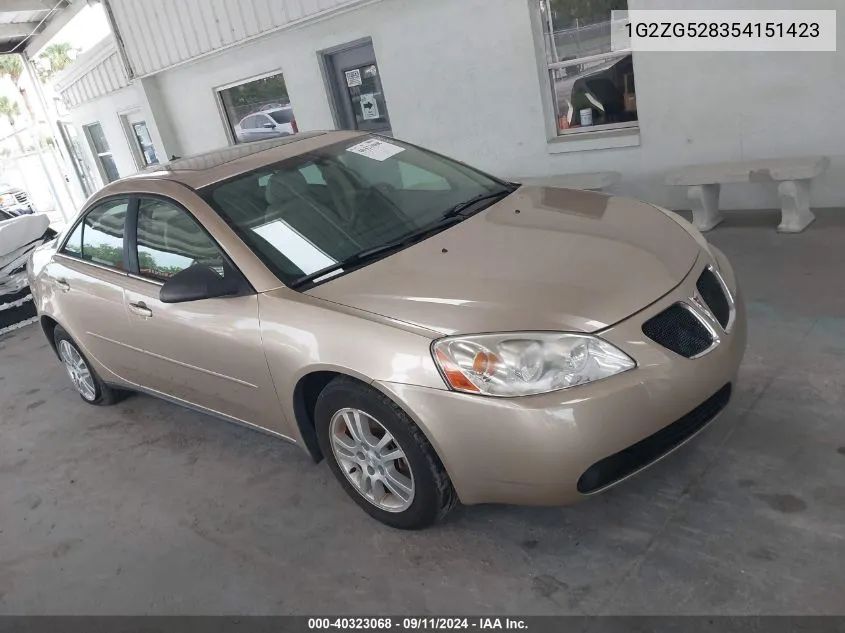 1G2ZG528354151423 2005 Pontiac G6