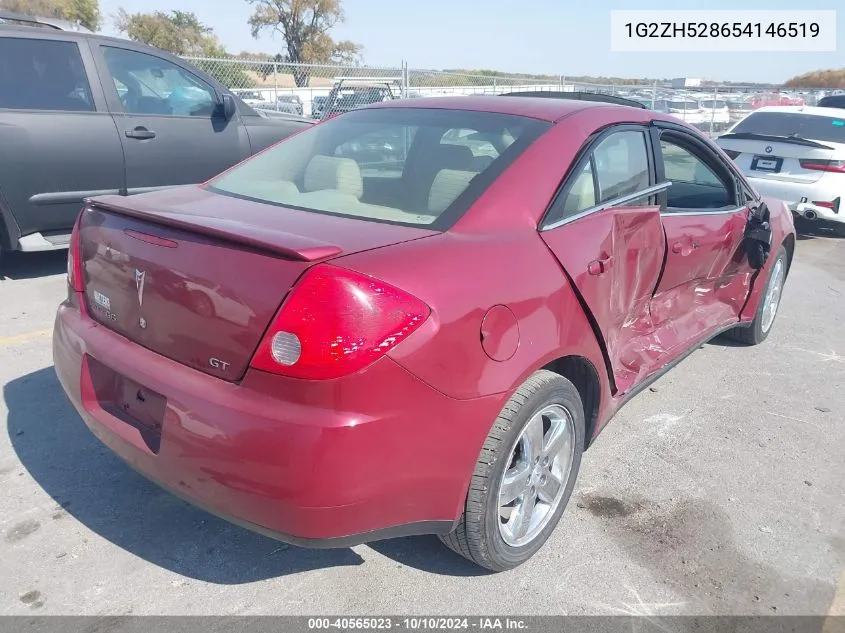 2005 Pontiac G6 Gt VIN: 1G2ZH528654146519 Lot: 40565023