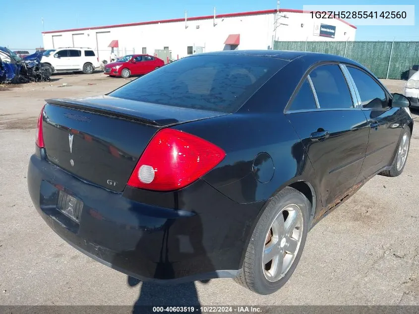 2005 Pontiac G6 Gt VIN: 1G2ZH528554142560 Lot: 40603519