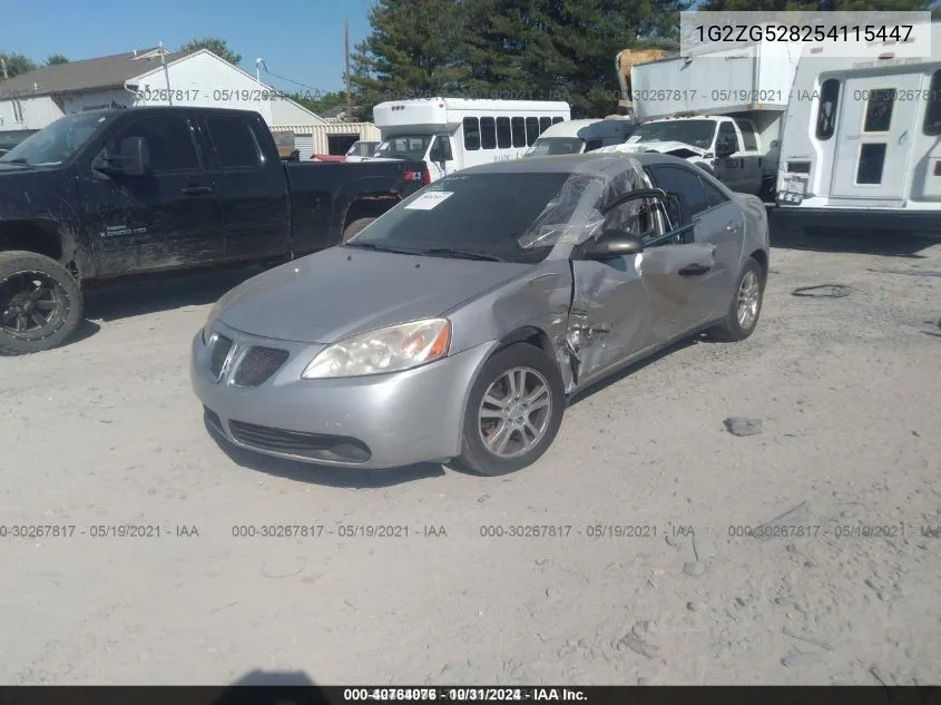 2005 Pontiac G6 VIN: 1G2ZG528254115447 Lot: 40764076