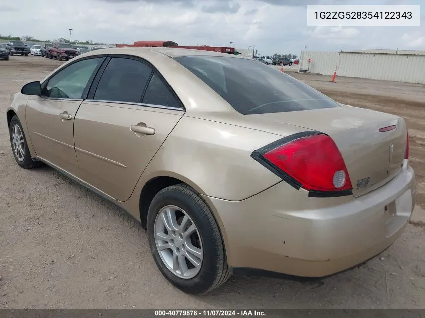 2005 Pontiac G6 VIN: 1G2ZG528354122343 Lot: 40779878