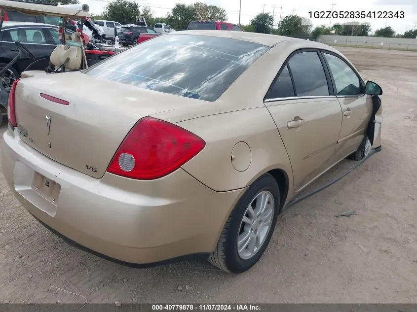 2005 Pontiac G6 VIN: 1G2ZG528354122343 Lot: 40779878