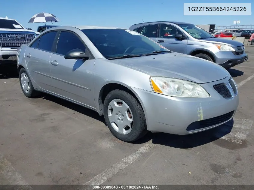 1G2ZF55B664245226 2006 Pontiac G6