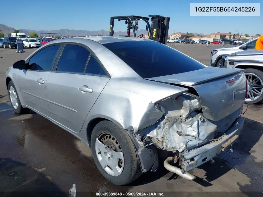 1G2ZF55B664245226 2006 Pontiac G6