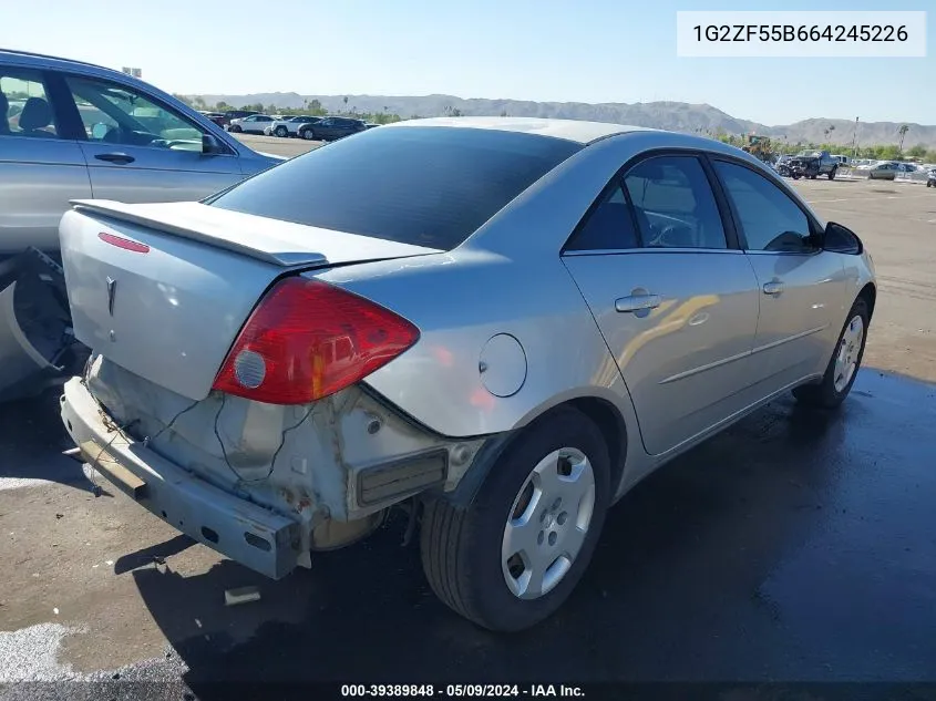 2006 Pontiac G6 VIN: 1G2ZF55B664245226 Lot: 39389848