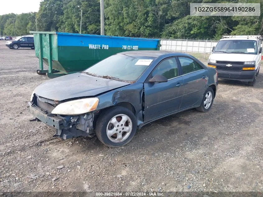 1G2ZG558964190286 2006 Pontiac G6