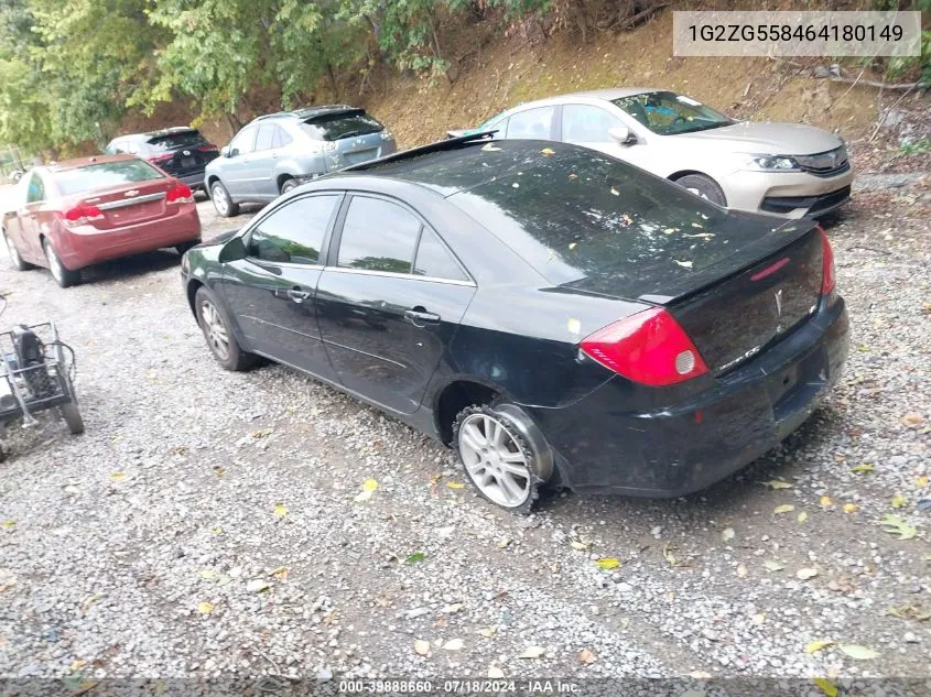 1G2ZG558464180149 2006 Pontiac G6