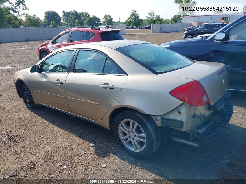 1G2ZG558364215120 2006 Pontiac G6