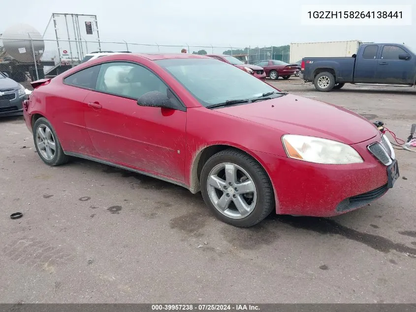 2006 Pontiac G6 Gt VIN: 1G2ZH158264138441 Lot: 39957238