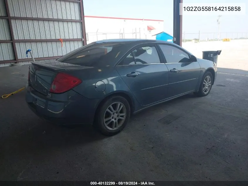 2006 Pontiac G6 VIN: 1G2ZG558164215858 Lot: 40132299