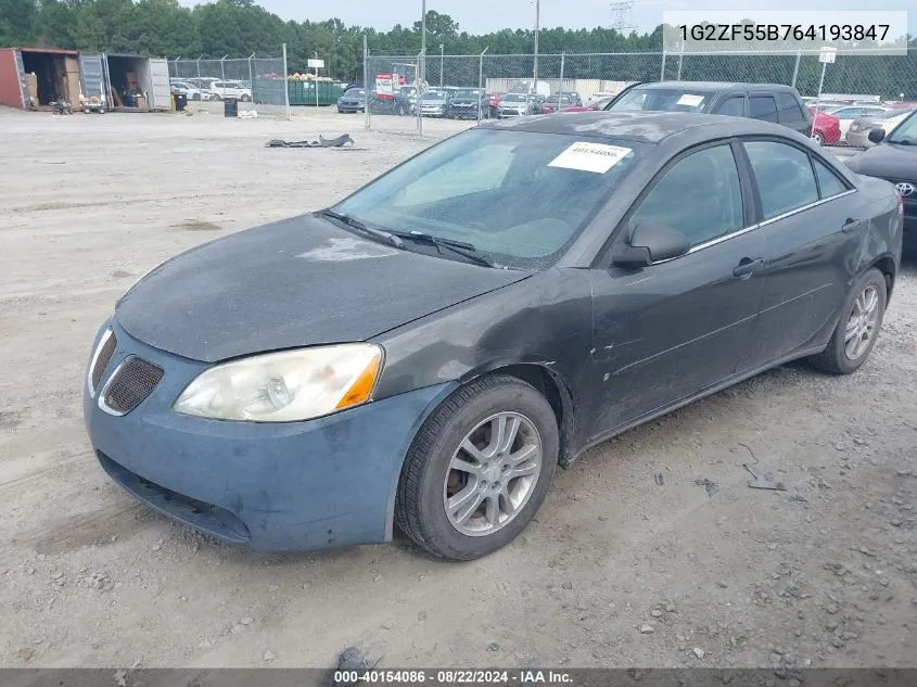 2006 Pontiac G6 VIN: 1G2ZF55B764193847 Lot: 40154086