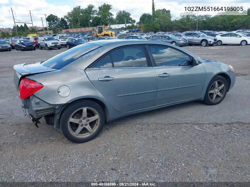 2006 Pontiac G6 Gtp VIN: 1G2ZM551664195005 Lot: 40166596