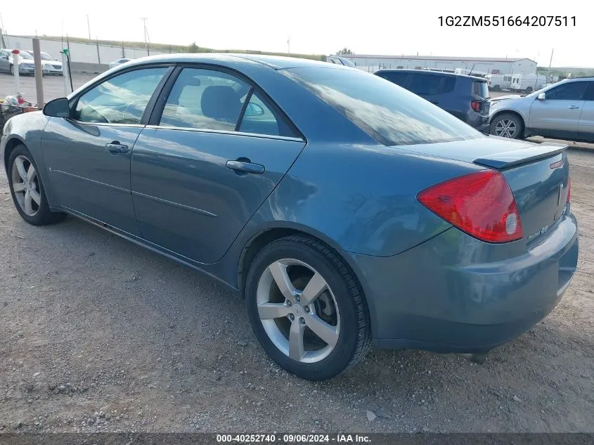 1G2ZM551664207511 2006 Pontiac G6 Gtp