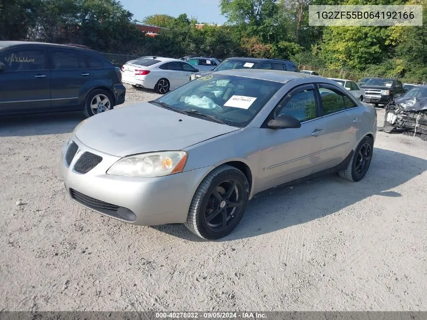 2006 Pontiac G6 Se VIN: 1G2ZF55B064192166 Lot: 40278032